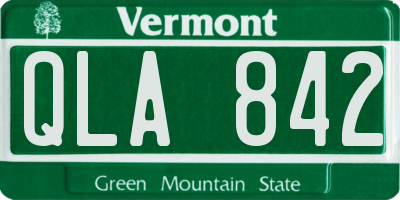 VT license plate QLA842