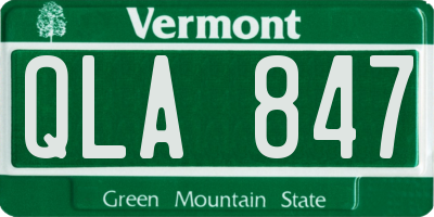 VT license plate QLA847