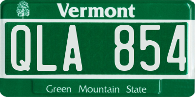 VT license plate QLA854