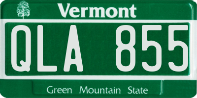 VT license plate QLA855