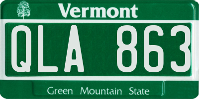 VT license plate QLA863