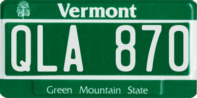 VT license plate QLA870