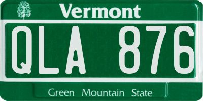 VT license plate QLA876