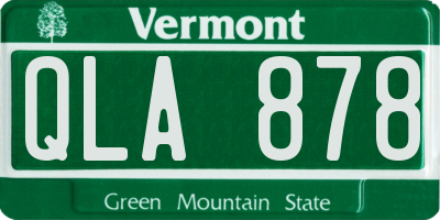 VT license plate QLA878