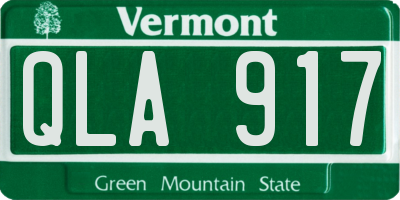 VT license plate QLA917