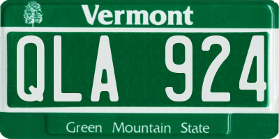 VT license plate QLA924
