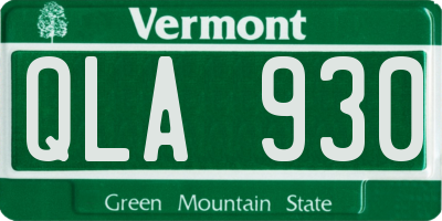 VT license plate QLA930