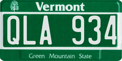 VT license plate QLA934
