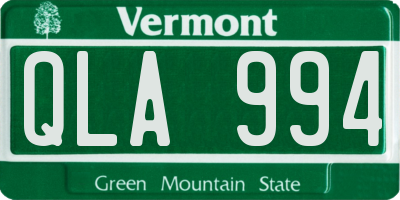 VT license plate QLA994