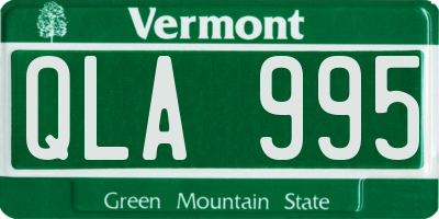 VT license plate QLA995