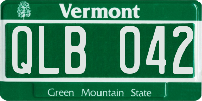 VT license plate QLB042