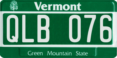 VT license plate QLB076