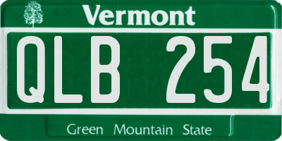 VT license plate QLB254