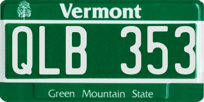 VT license plate QLB353