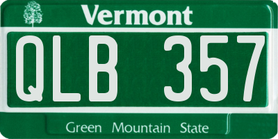 VT license plate QLB357
