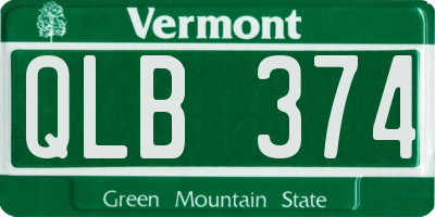 VT license plate QLB374