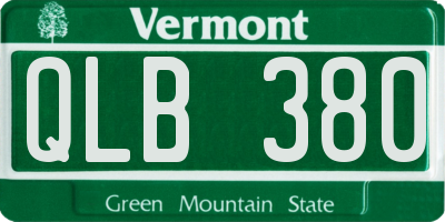 VT license plate QLB380
