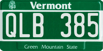 VT license plate QLB385