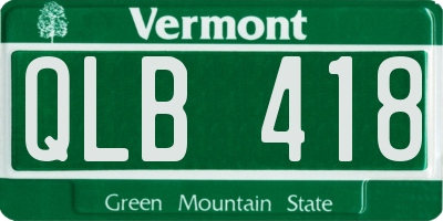 VT license plate QLB418