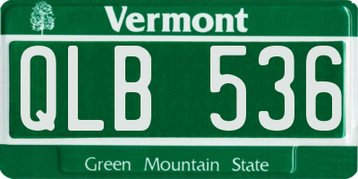 VT license plate QLB536