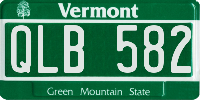VT license plate QLB582