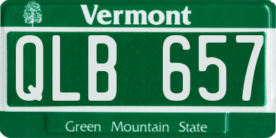 VT license plate QLB657