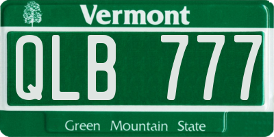 VT license plate QLB777