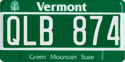 VT license plate QLB874