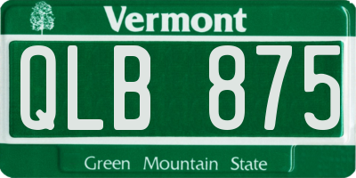 VT license plate QLB875