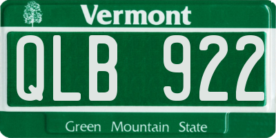 VT license plate QLB922