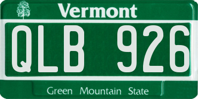 VT license plate QLB926
