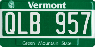 VT license plate QLB957
