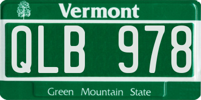 VT license plate QLB978