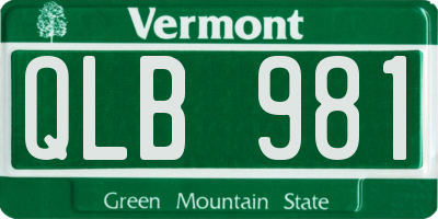VT license plate QLB981