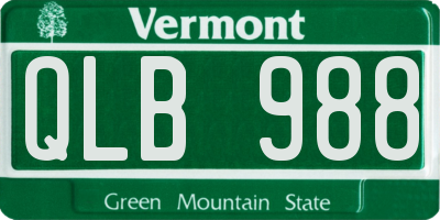 VT license plate QLB988