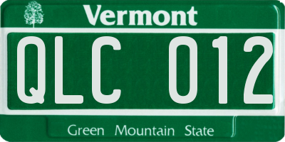VT license plate QLC012