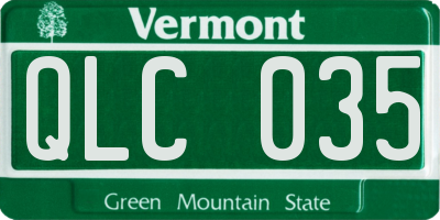 VT license plate QLC035