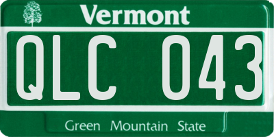 VT license plate QLC043