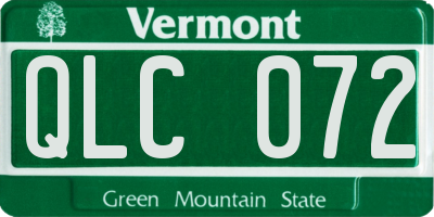 VT license plate QLC072