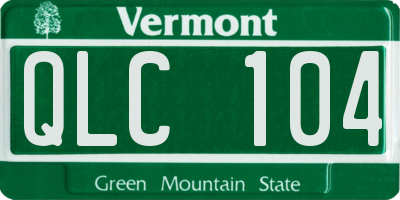 VT license plate QLC104