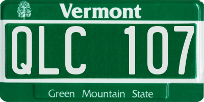 VT license plate QLC107