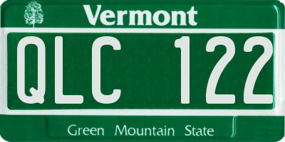VT license plate QLC122