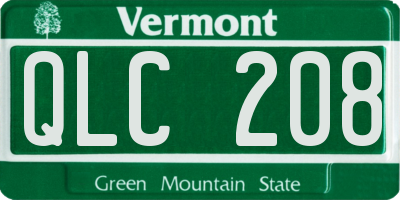 VT license plate QLC208