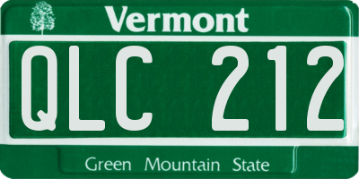 VT license plate QLC212