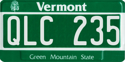 VT license plate QLC235