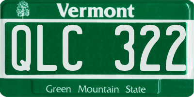 VT license plate QLC322