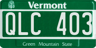 VT license plate QLC403