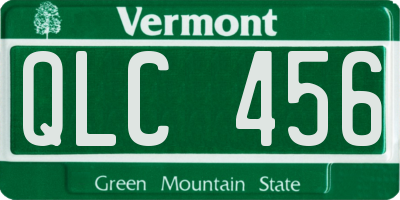 VT license plate QLC456