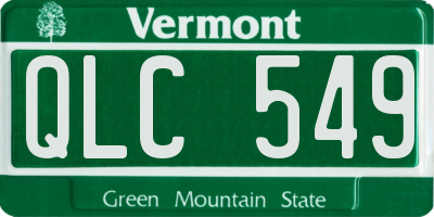 VT license plate QLC549