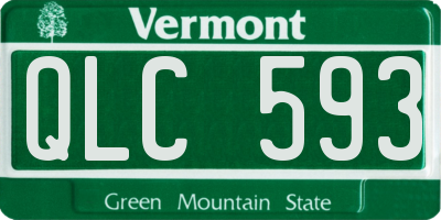 VT license plate QLC593